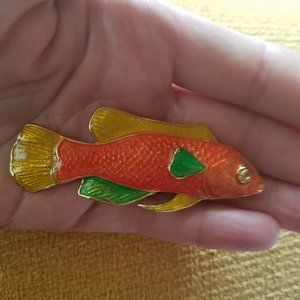 Koi fish goldfish pin brooch